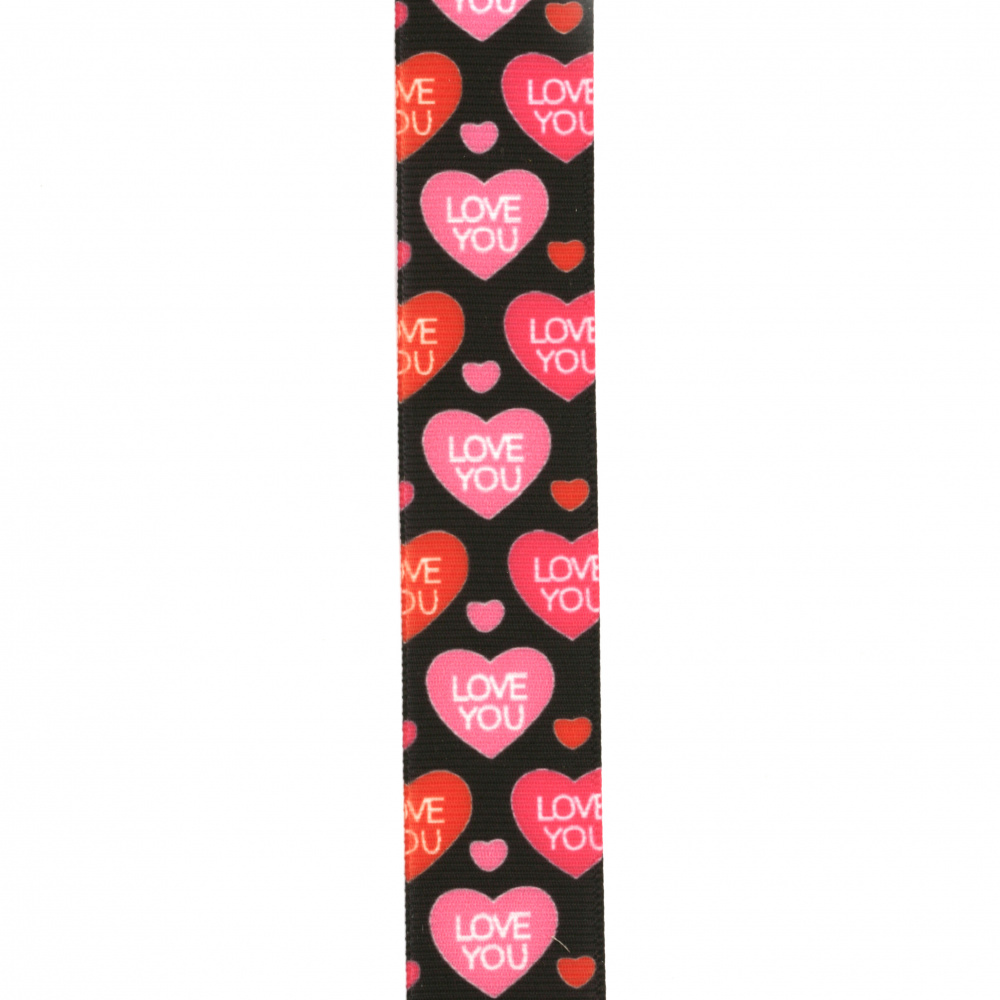 Polyester ribbon 25 mm heart rips -3 meters