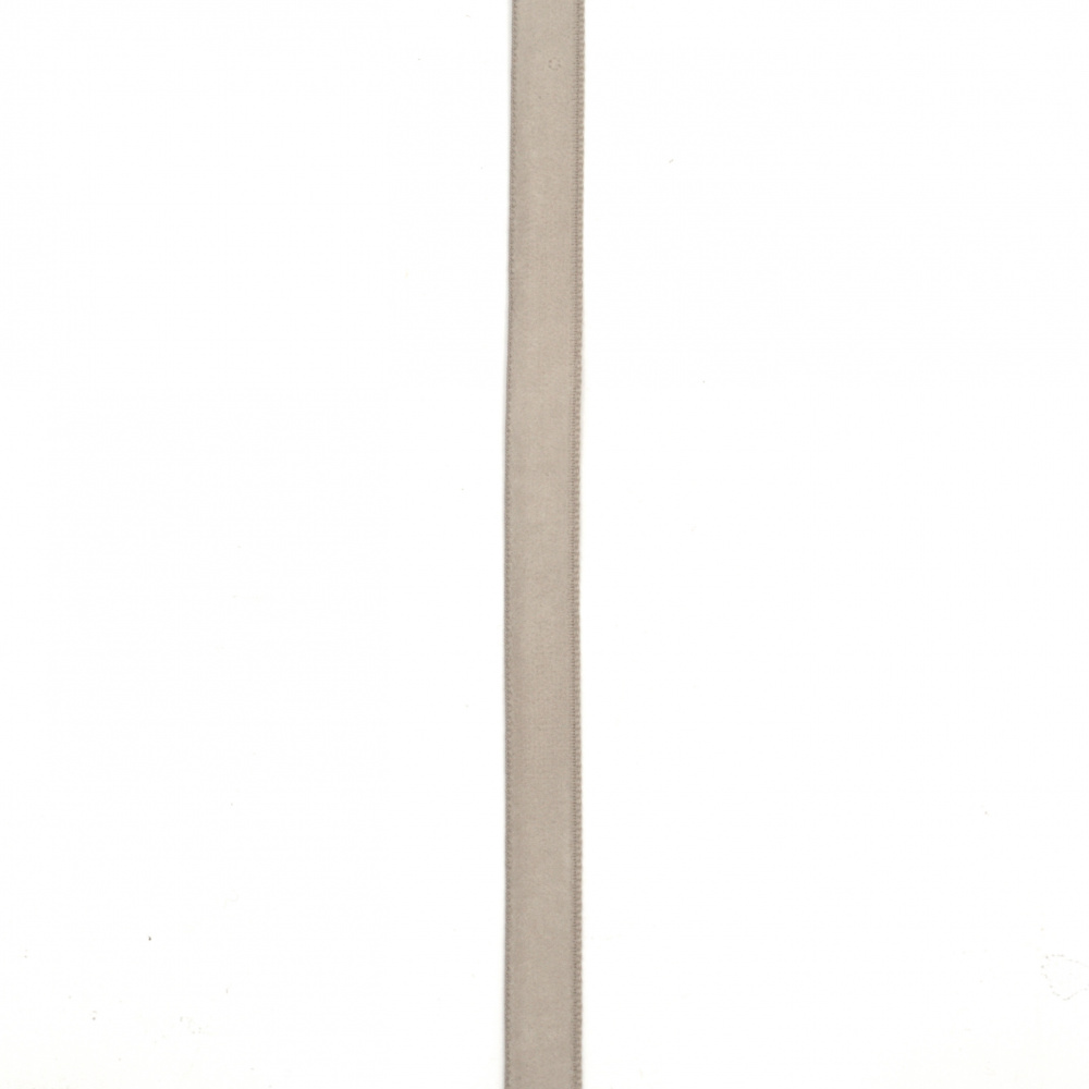 Лента кадифе 10 мм сива светла -3 метра
