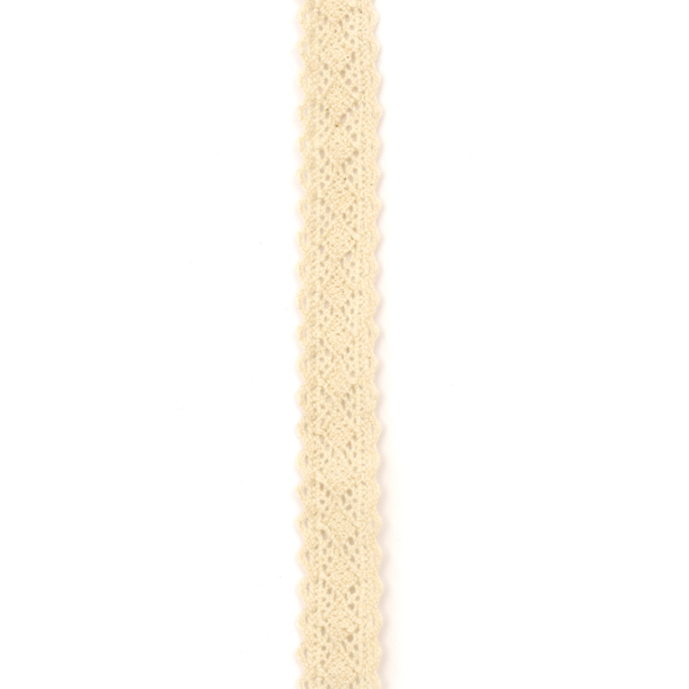 Cotton Lace Ribbon / 15 mm/ Beige - 1 meter