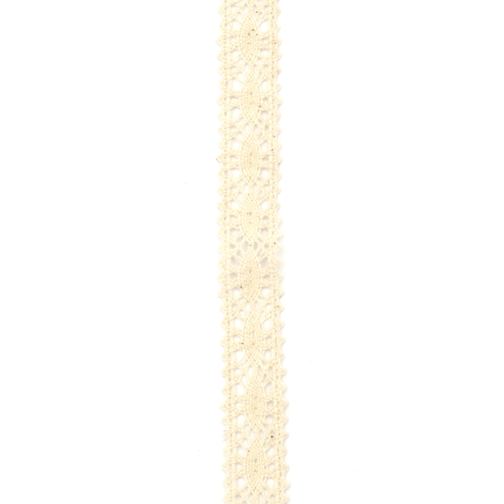 Cotton Lace Ribbon / 15 mm / Beige - 1 meter