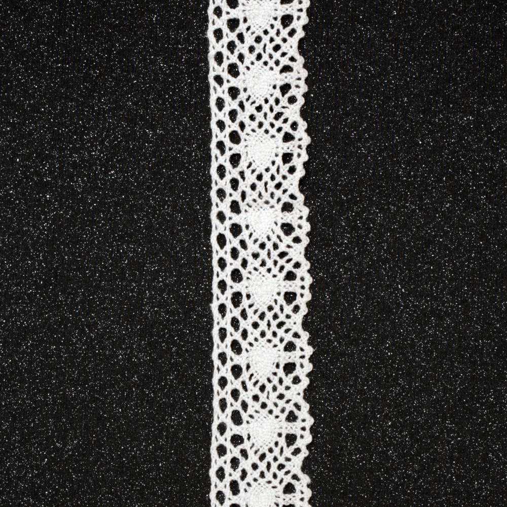 Cotton Lace Ribbon / 30 mm / White - 1 meter