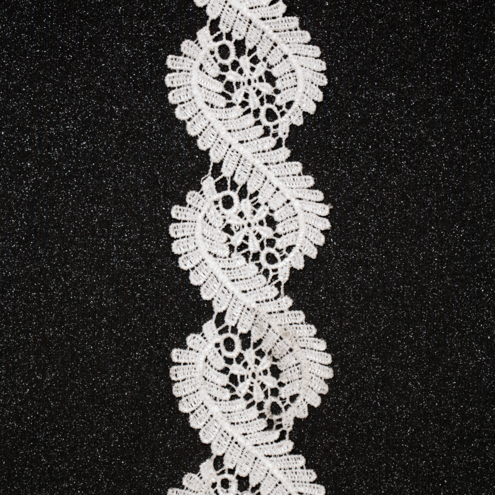 Crochet Lace Strip / 55 mm / White - 1 meter