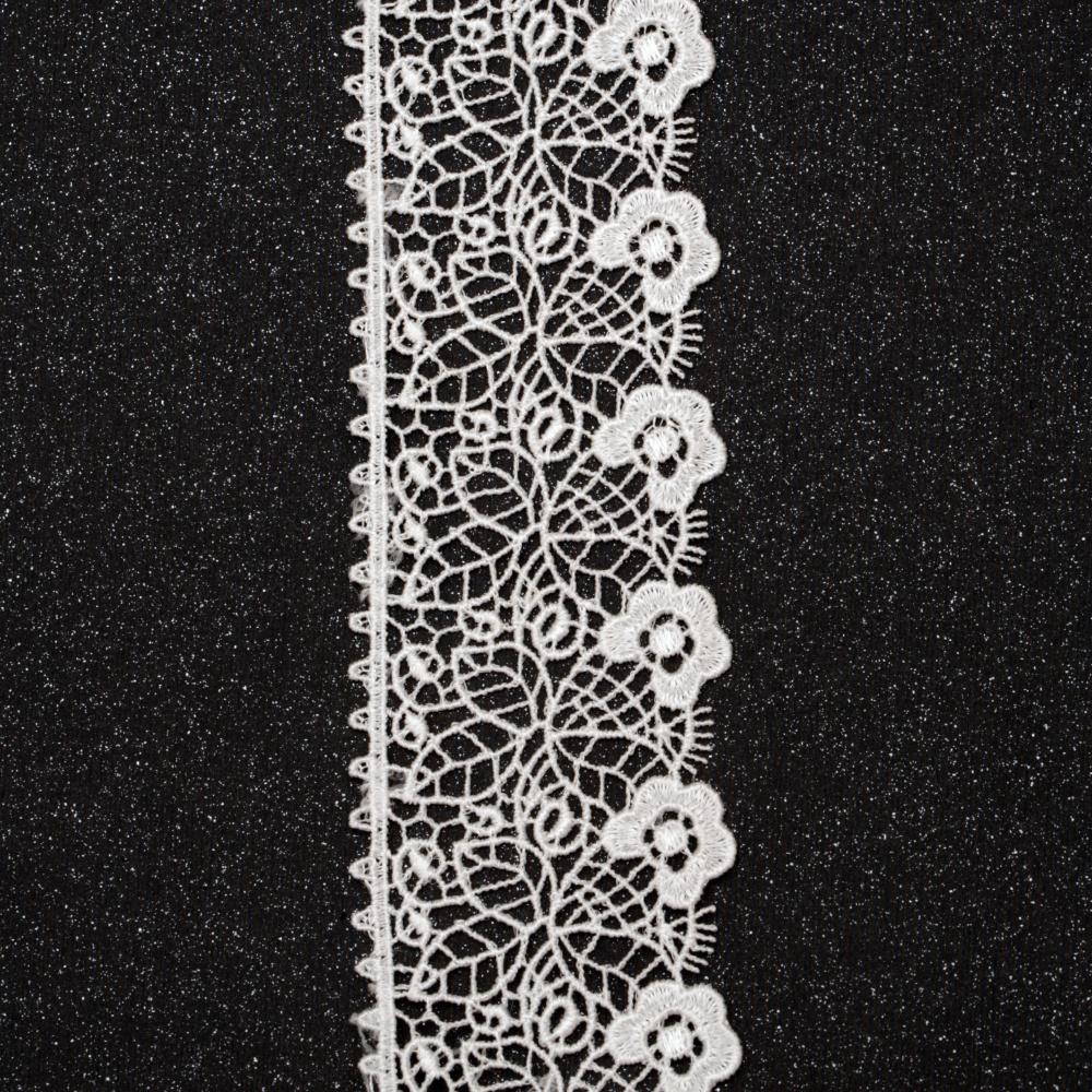 Trim of Crocheted Lace / 50 mm / White - 1 meter