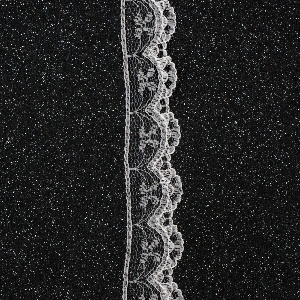 Panglică dantelă 25 mm albă - 1 metru