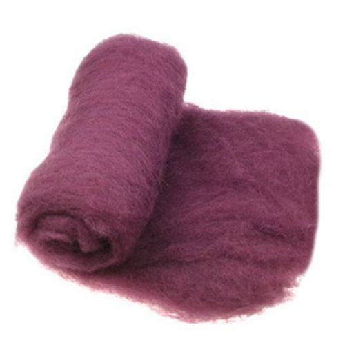 Wool felt merino for non-wovens, for making clothes, jewelry and accessories m 700x600 mm extra quality ruby -50 grams