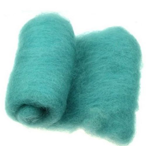 Wool felt merino for non-wovens, for making clothes, jewelry and accessories m 700x600 mm extra quality turquoise -50 grams