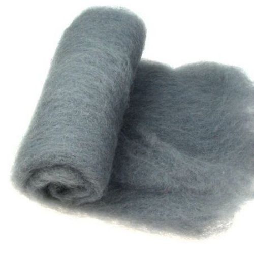 Wool felt merino for non-wovens, for making clothes, jewelry and accessories m700x600 mm extra quality gray dark -50 grams