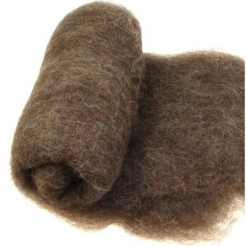 Wool felt merino for non-wovens, for making clothes, jewelry and accessories m 700x600 mm extra quality brown -50 grams