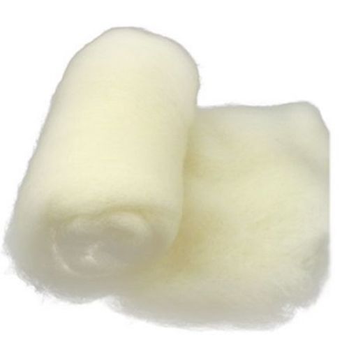Wool felt merino for non-wovens, for making clothes, jewelry and accessories m white -50 grams