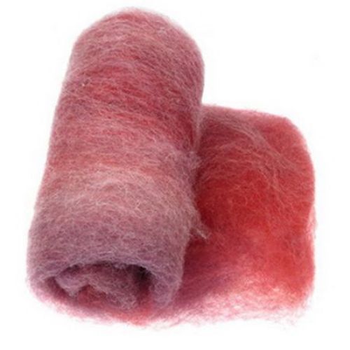 Wool felt merino for non-wovens, for making clothes, jewelry and accessories m700x600 mm extra quality melange red, beige, burgundy, purple -50 grams