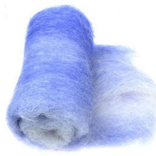 Wool felt merino for non-wovens, for making clothes, jewelry and accessories m700x600 mm extra quality melange purple, white -50 grams