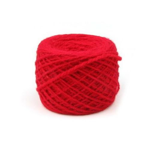 Red WOOL Yarn / 3 mm / 2x2 Layers -100 grams