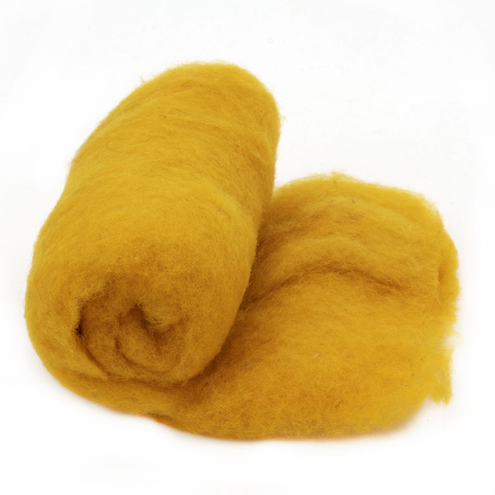 WOOL 100 percent Felt  for making clothes, jewelry and accessories700x600 mm yellow -50 grams