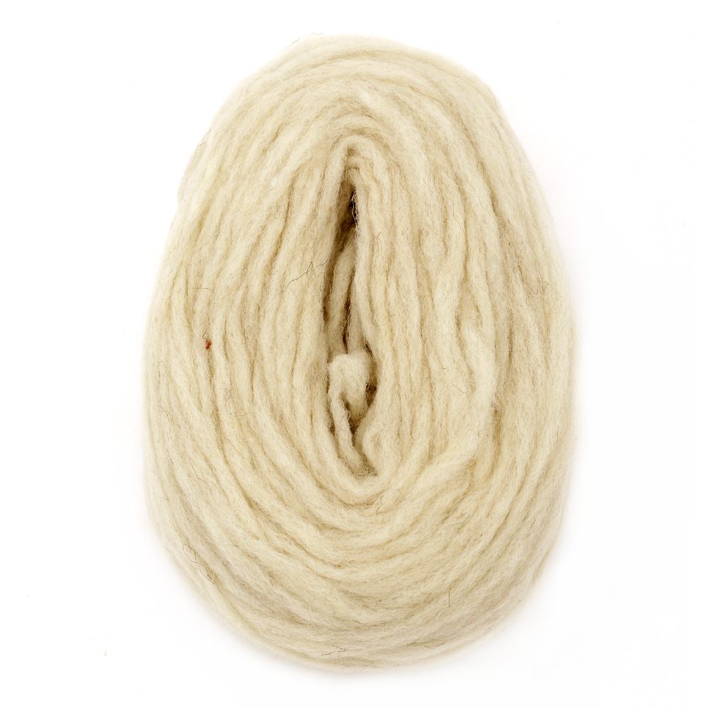 YARN LIVING WOOLwhite for making clothes, jewelry and accessories -25 grams