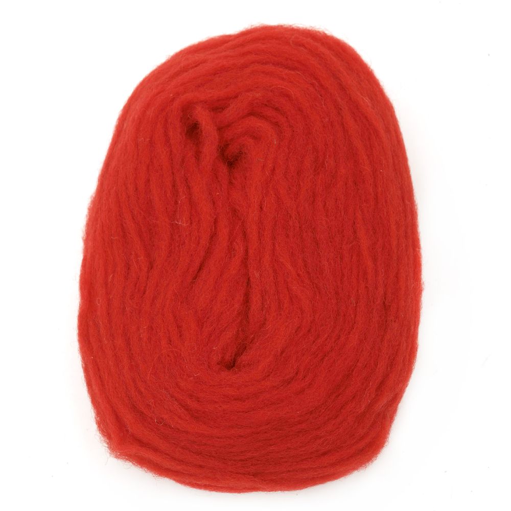 YARN LIVING WOOL red for making clothes, jewelry and accessories -25 grams