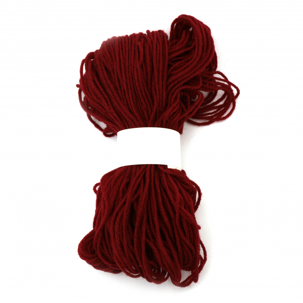 Yarn / 2 mm / Dark Red - 47 grams ~ 95 meters