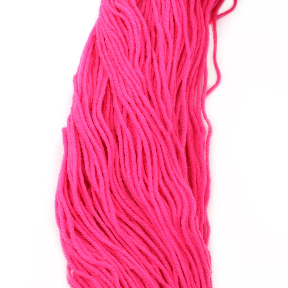Yarn 2 mm pink electric -47 grams ~ 95 meters