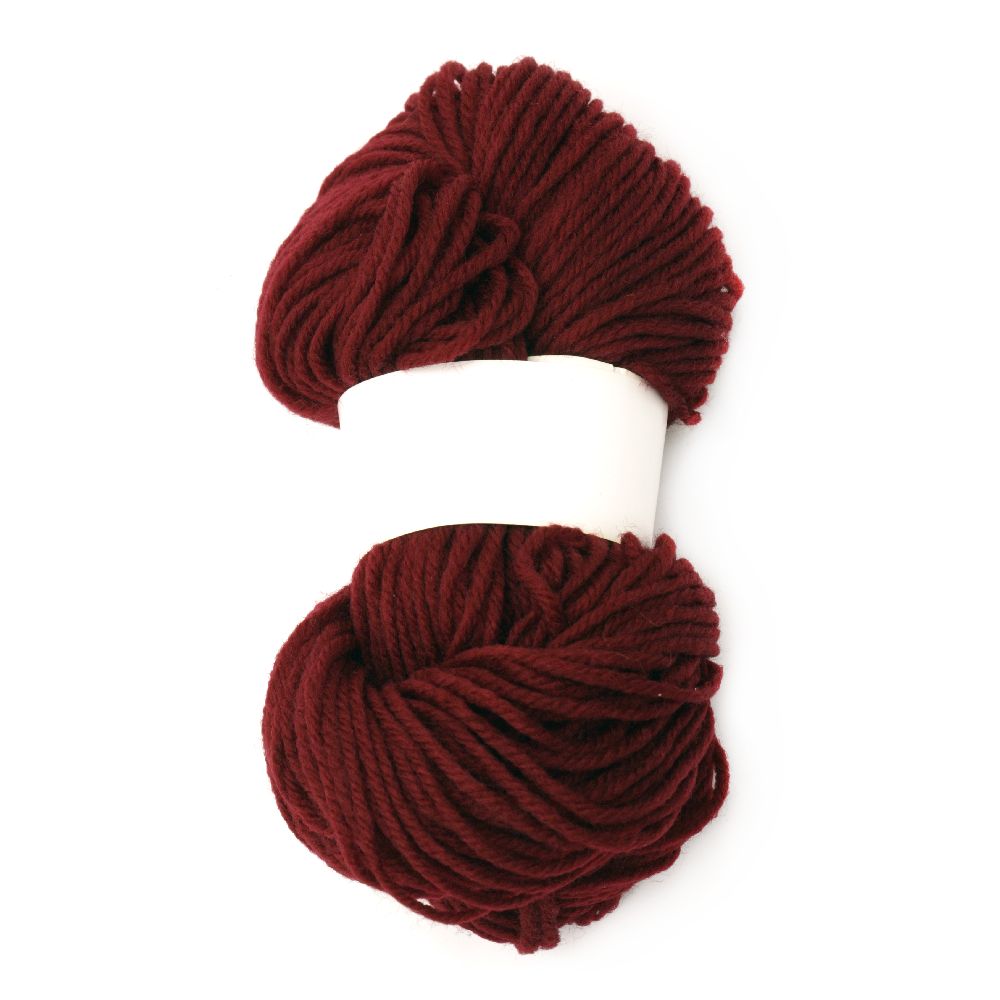 Yarn 2 mm burgundy -47 grams ~ 95 meters