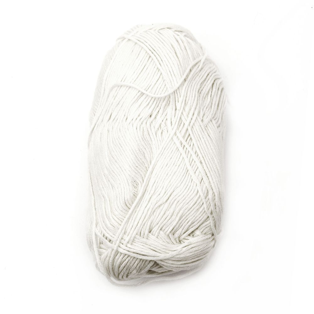 Soft baby yarn bamboo and silk 1 mm white -50 grams