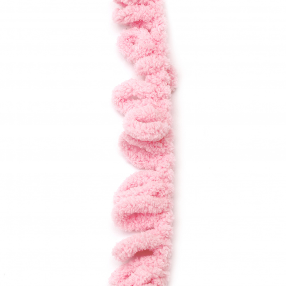 Fluffy Polyester Yarn PUFI / Pale Pink / 100 grams - 9.2 meters
