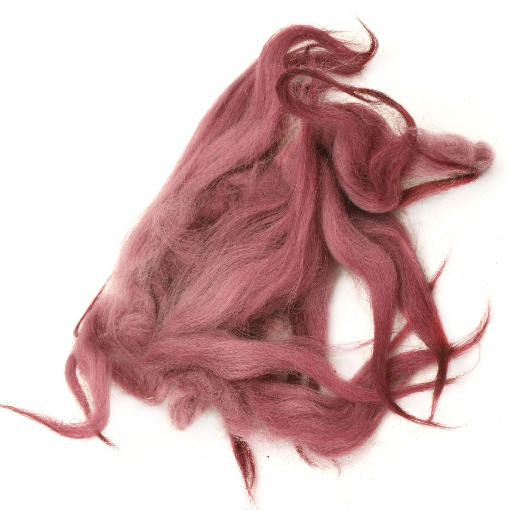 WOOL natural locks of pink for Handmade  Clothes, Jewelry and Accessories