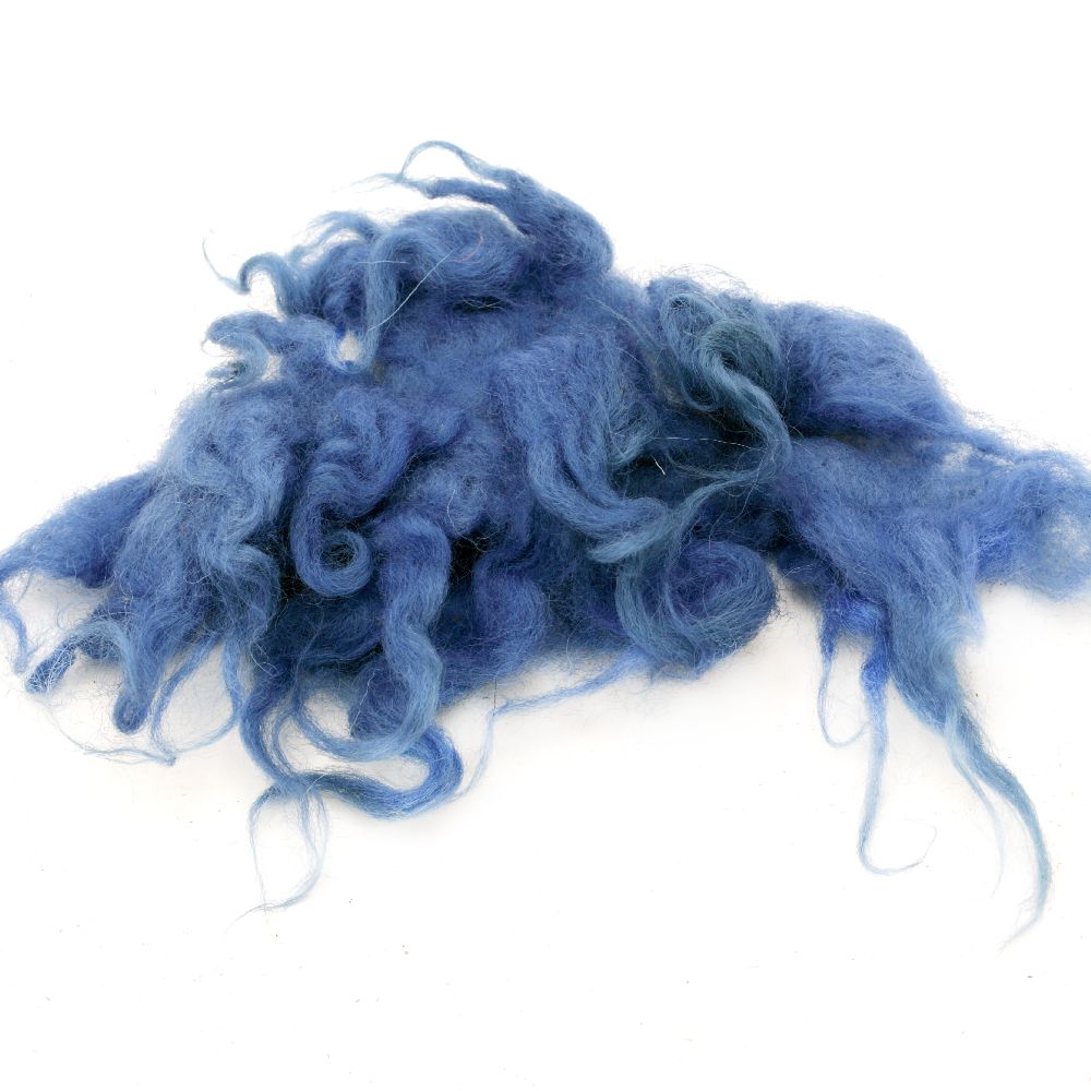 WOOL natural strands blue for Handmade  Clothes, Jewelry and Accessories
