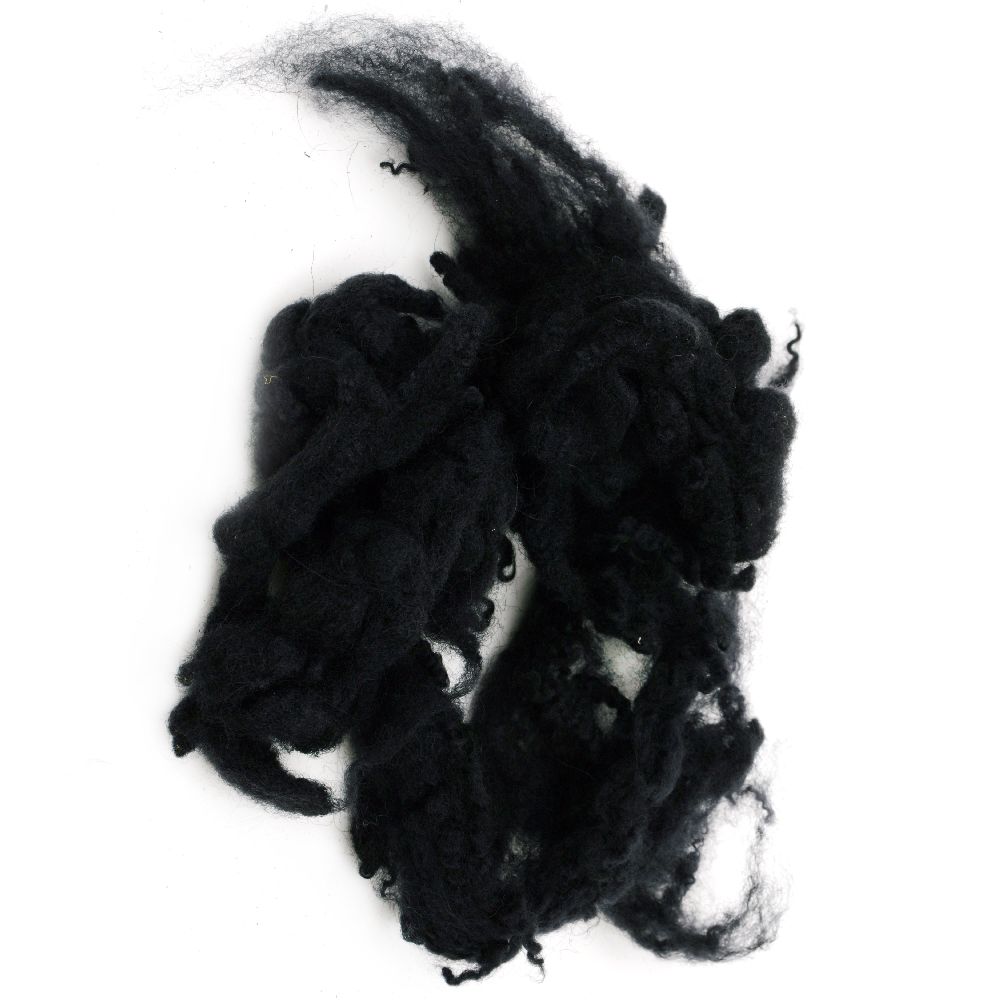 WOOL natural locks black,for Handmade  Clothes, Jewelry and Accessories