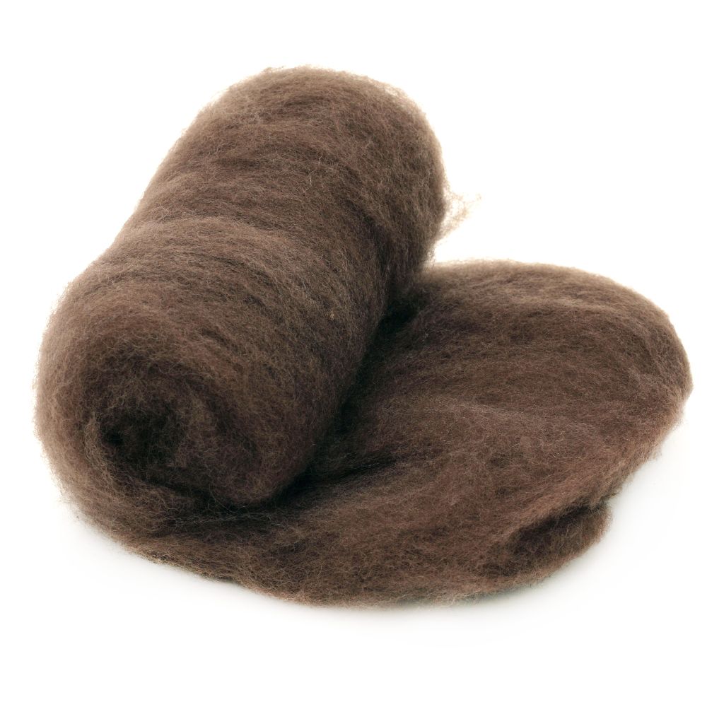 wool fiber 100% 700x600 mm extra quality light brown -50 g