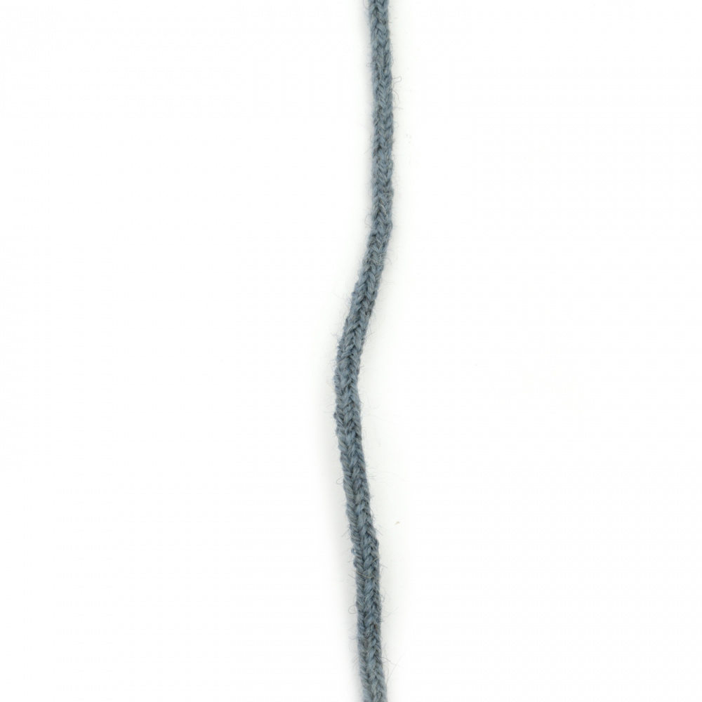 One-color Cord GAYTAN, 100% WOOL / Light Blue / 5 mm - 3 meters
