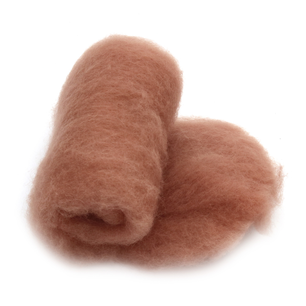 100% WOOL for Felting for Non-woven Textiles / 700x600 mm / Extra Quality / Ash Rose - 50 grams