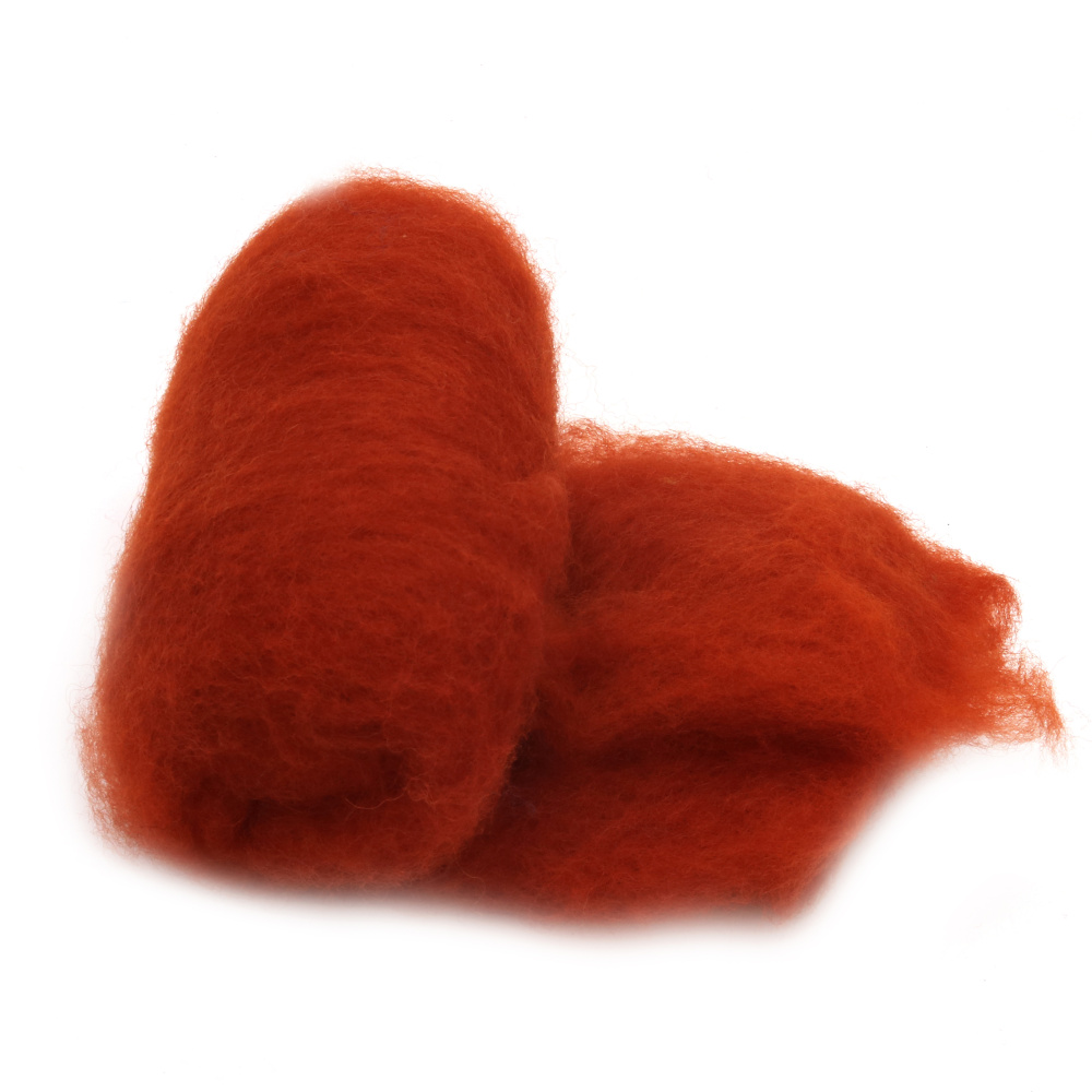 100% WOOL for Felting for Non-woven Textiles / 700x600 mm / Extra Quality / Cinnamon - 50 grams 