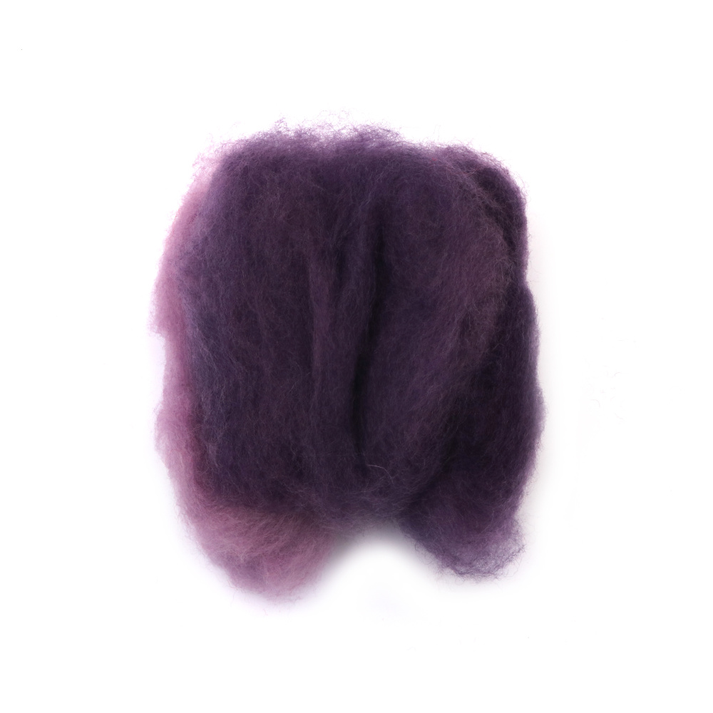 Extra Fine Merino Wool for Felting for Non-woven Fabric, Purple Shades - 25 grams