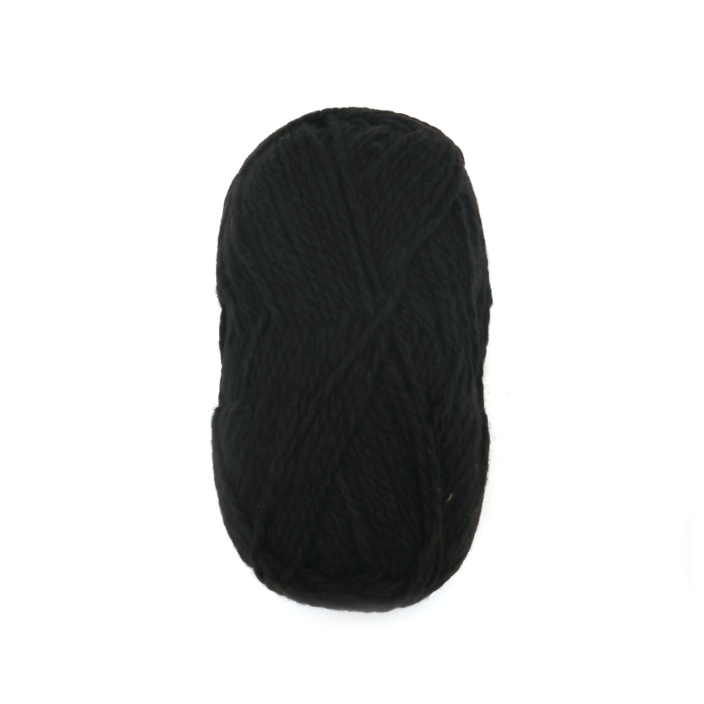 Wool Yarn ETHNO / Black / 100 grams - 170 meters
