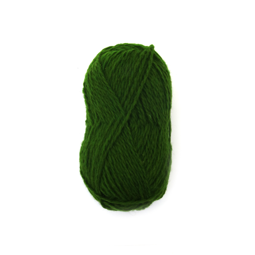 Wool Yarn ETHNO, Grassy Green,  100 grams - 170 meters
