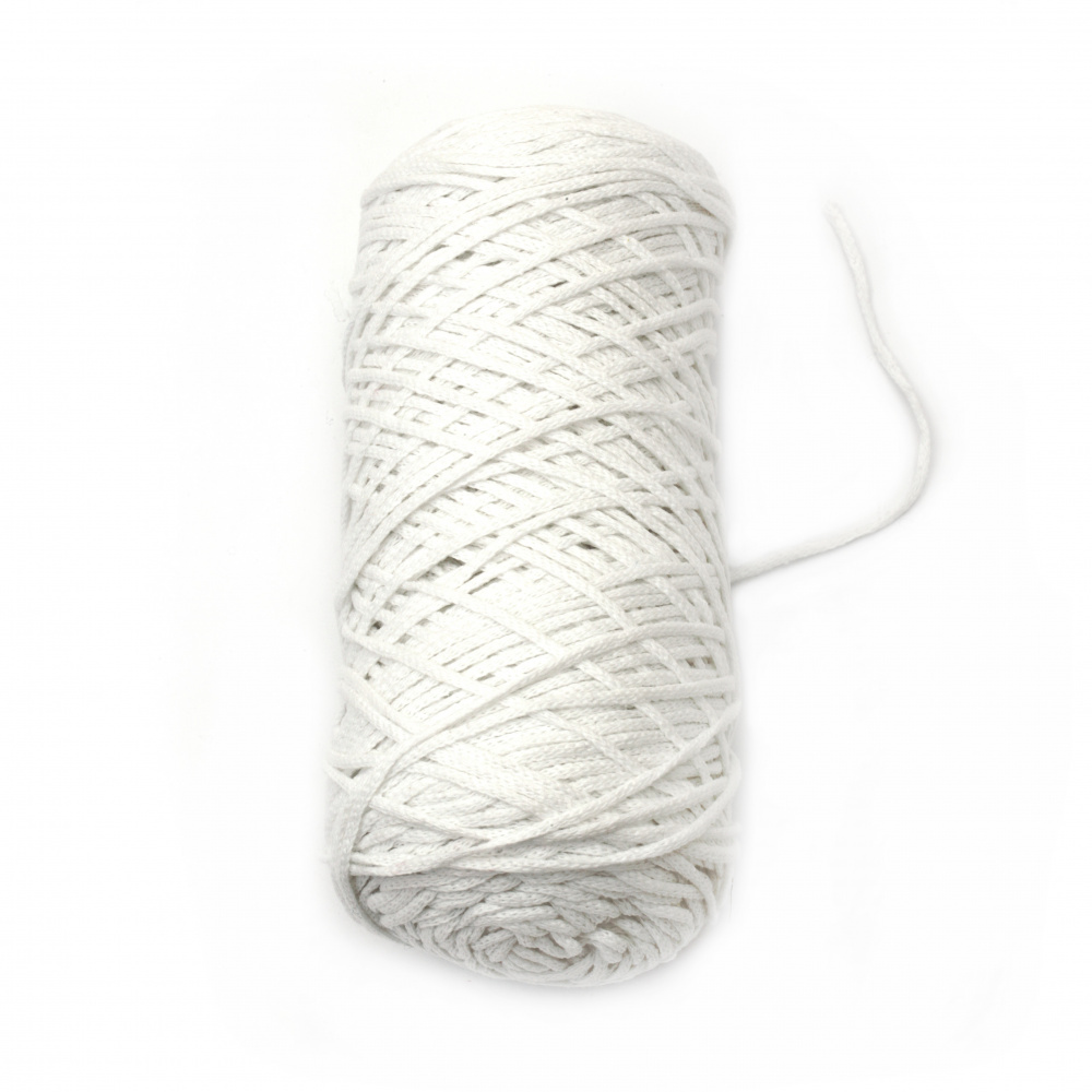 Macrame COTTON, 3 mm, White, 80% Cotton, 20% Polyester - 220 Meters, 200 Grams