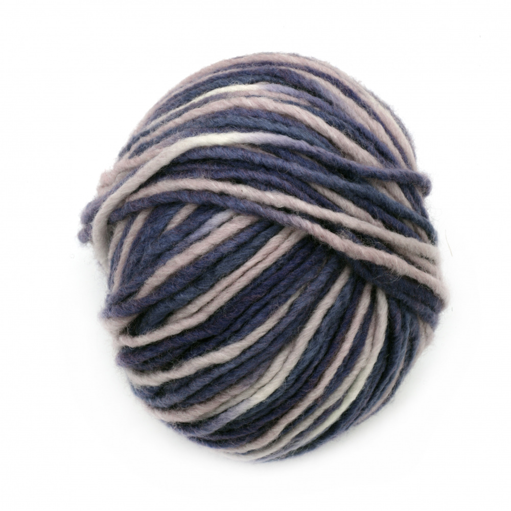 RILA Yarn, 60% Wool, 40% Acrylic, Purple Melange, 110 Meters - 100 Grams