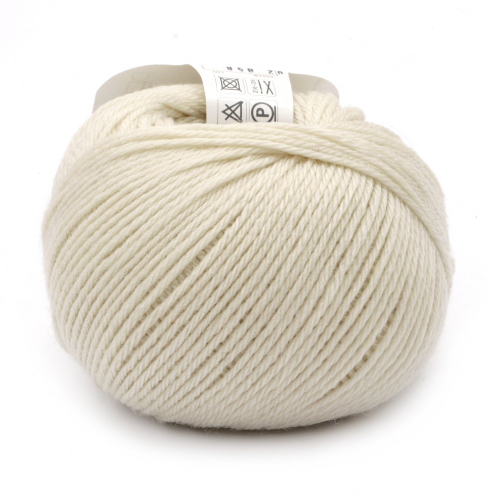 Yarn SIMPLY WOOL 100% merino super color white 50 grams -110 meters