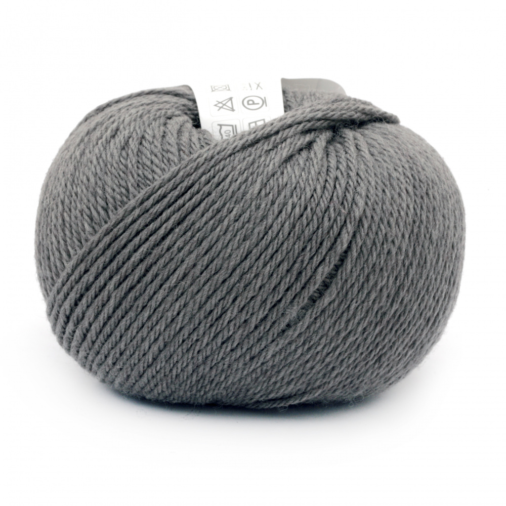 Yarn SIMPLY WOOL 100% merino super color gray 50 grams -110 meters