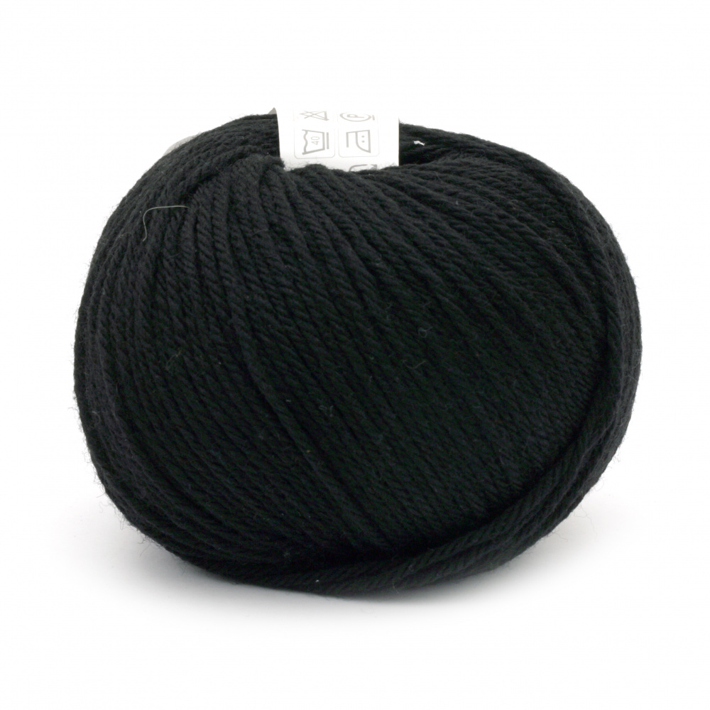 Yarn SIMPLY WOOL 100% merino super color black 50 grams -110 meters