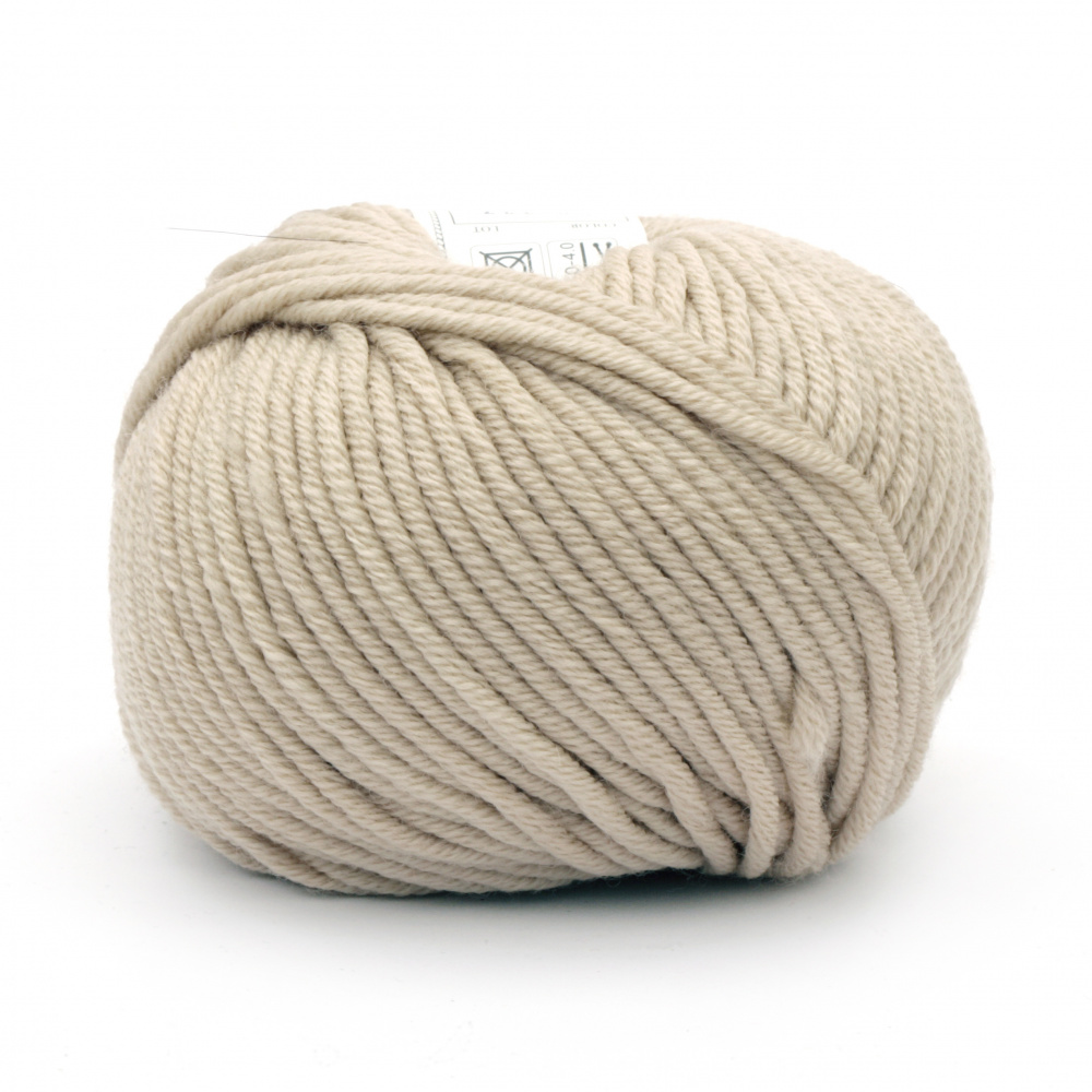 Yarn MERINO PASSION 100% merino wool superwash color beige 50 grams -55 meters