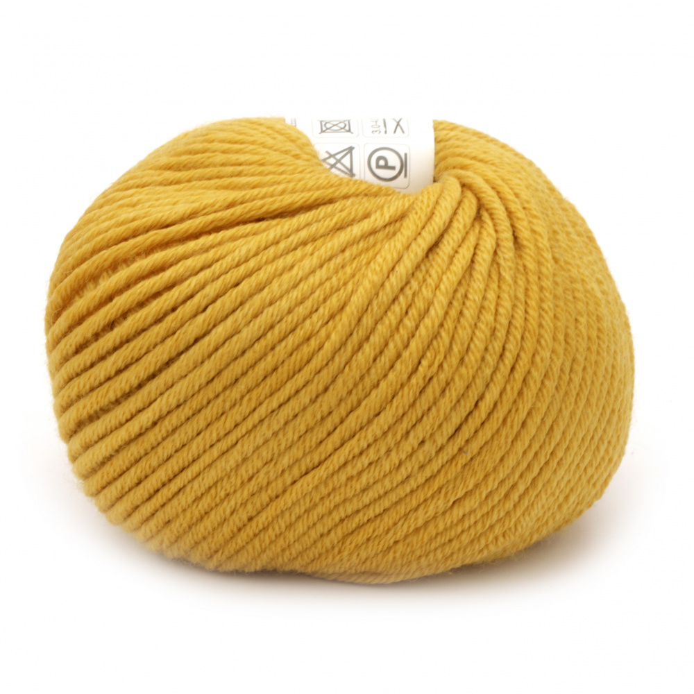 Yarn MERINO PASSION 100% merino wool superwash color yellow 50 grams -55  meters ✓Top Price 2.45