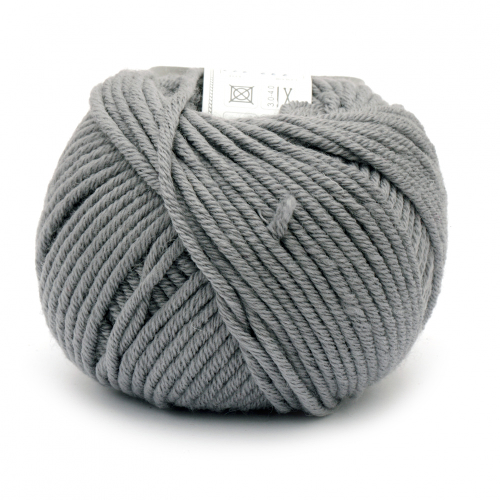 Yarn MERINO PASSION 100% merino wool superwash color gray 50 grams -55 meters