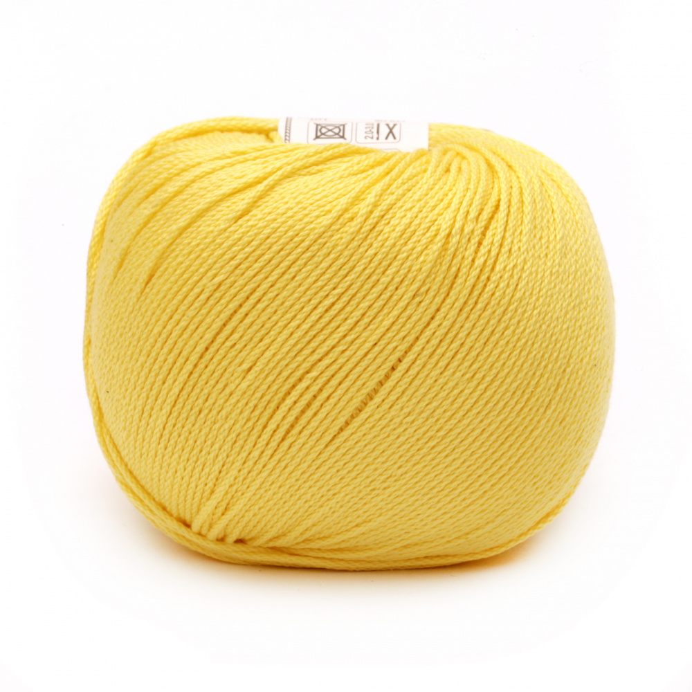 Yarn COTTON XTRA 100% cotton carbonated, mercerized color yellow 50 grams -150 meters