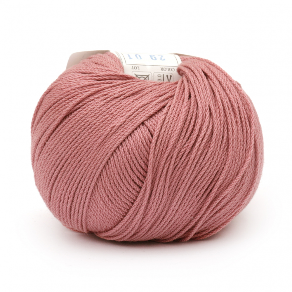 Yarn COTTON XTRA 100% cotton carbonated, mercerized color ash of roses 50 grams -150 meters