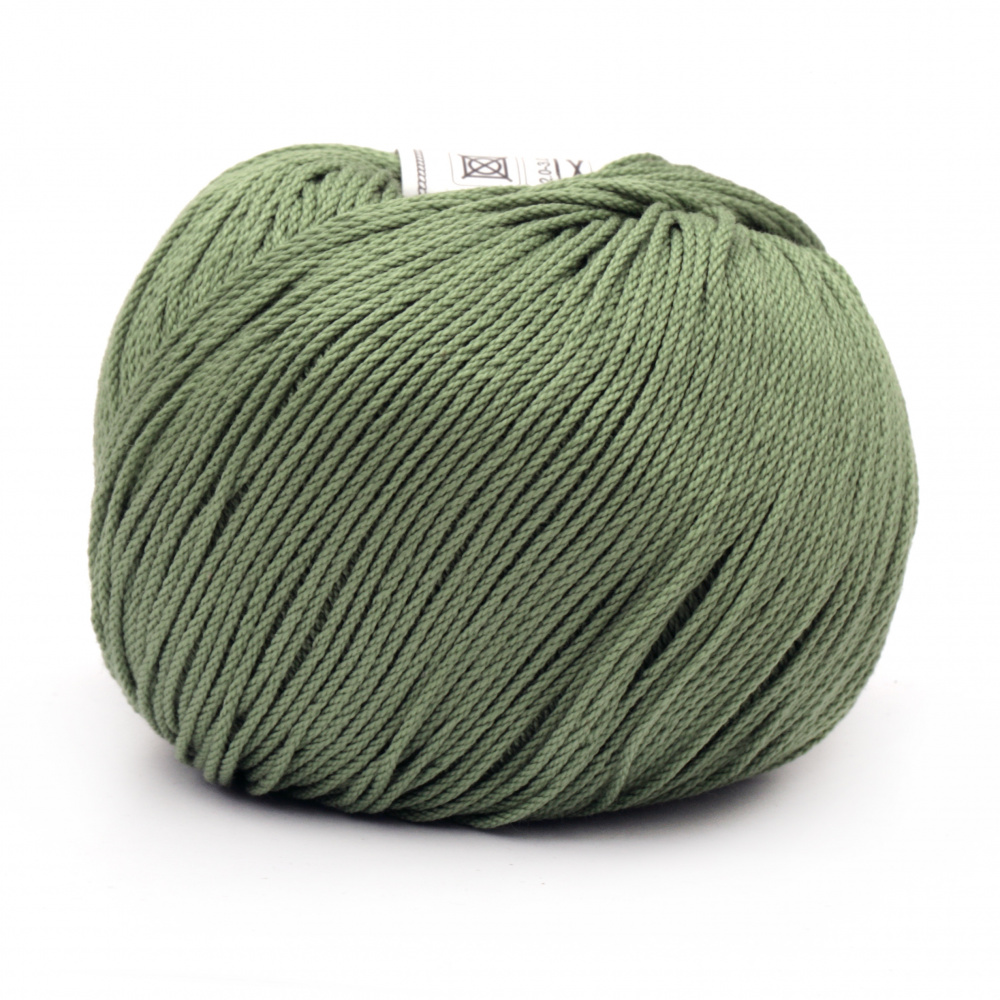 Yarn COTTON XTRA 100% cotton carbonated, mercerized color green 50 grams -150 meters