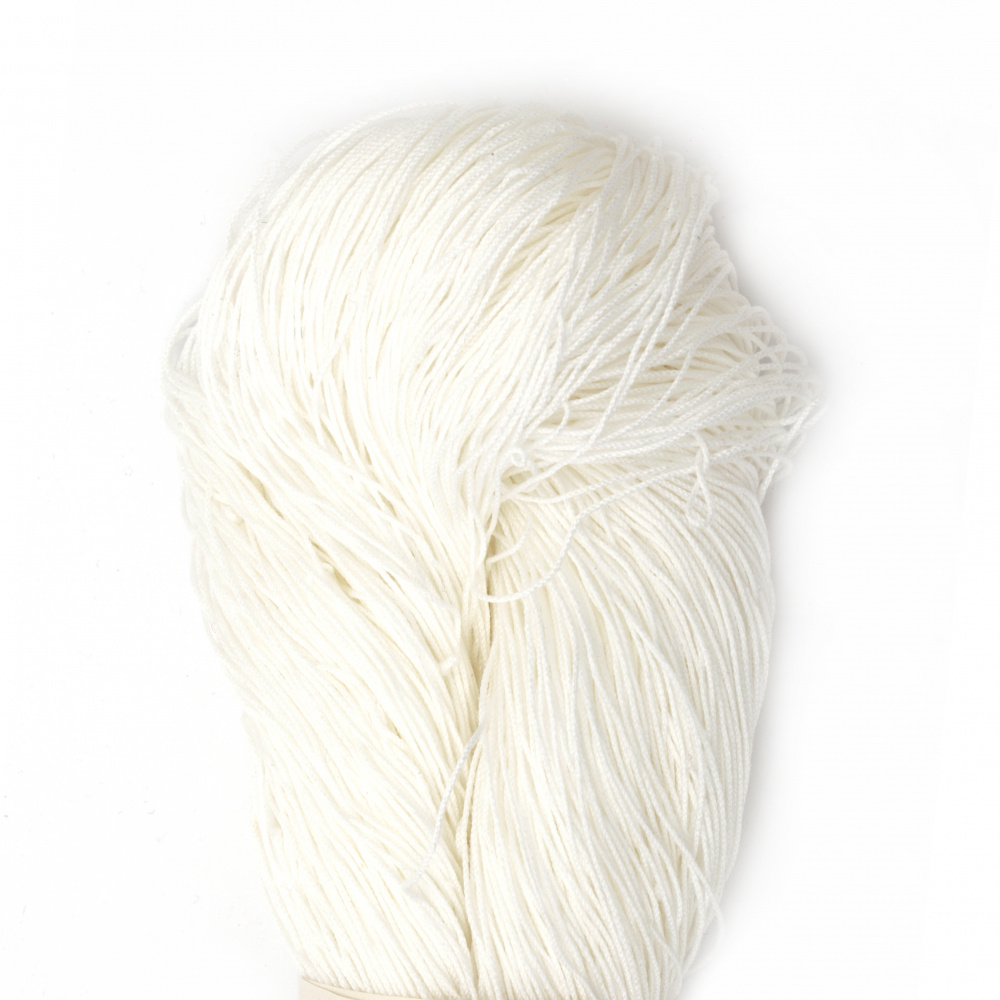 Тире 34/6 памук 100 % мерсеризиран, газиран, пениран цвят бял 100 грама -560 метра