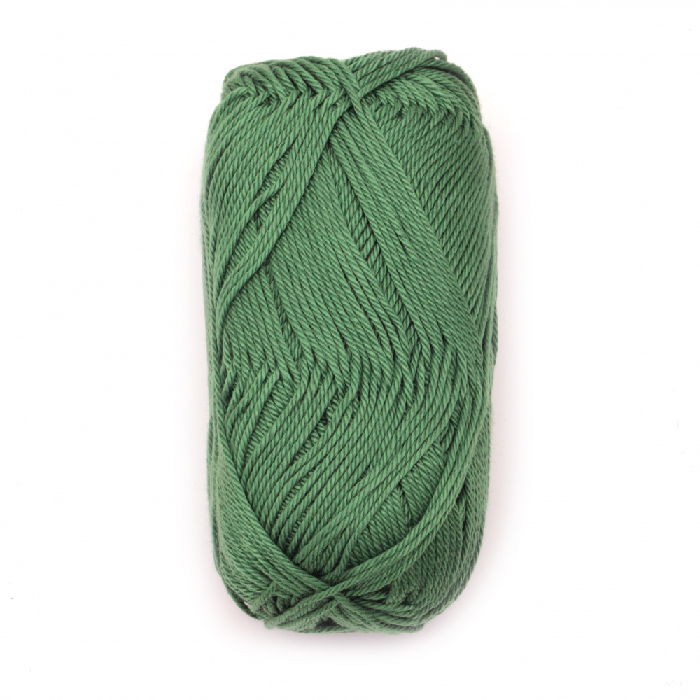 Yarn COTTON QUEEN 100% natural cotton color green 50 grams -125 meters