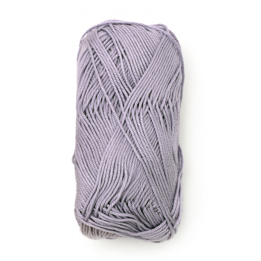 Yarn COTTON QUEEN 100% natural cotton color purple 50 grams -125 meters
