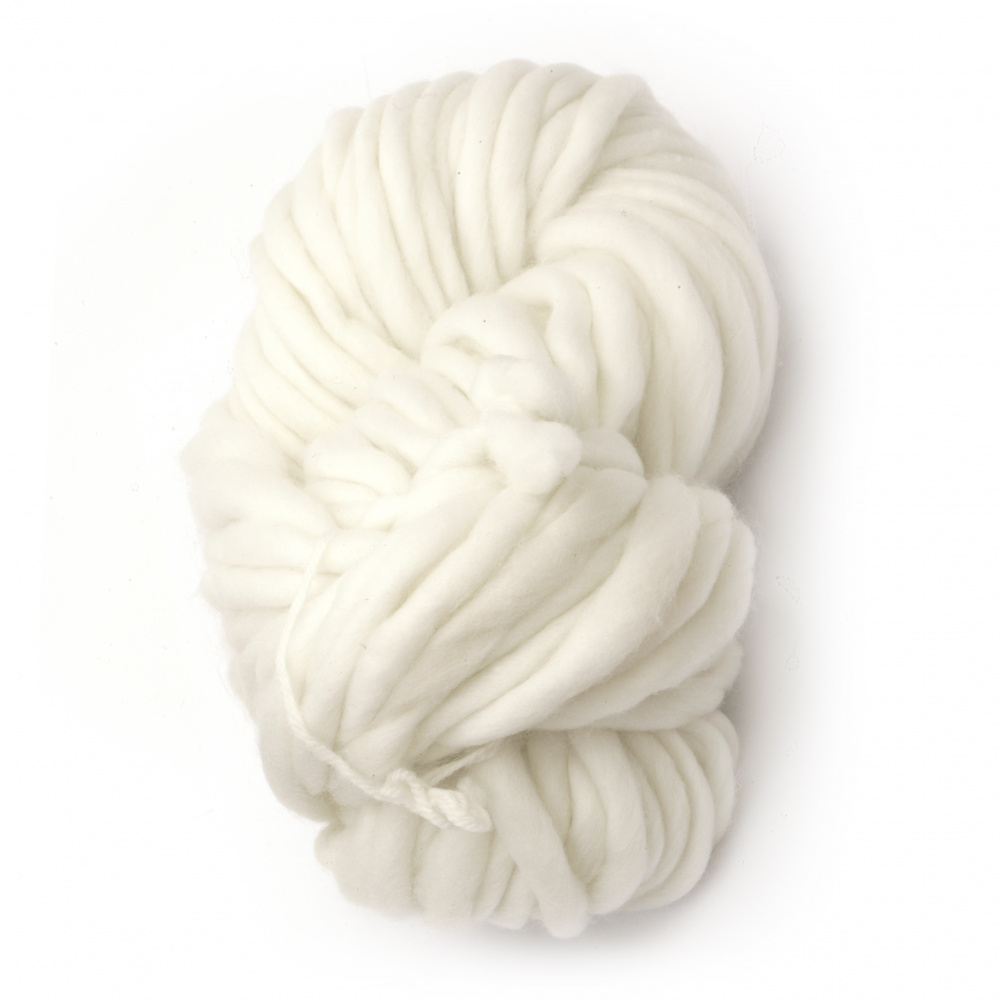 Acrylic Yarn / Thickness: 15 mm,  Color: White - 240 grams / 50 meters
