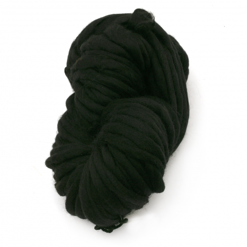 Acrylic Yarn / Thickness: 15 mm,  Color: Black - 240 grams / 50 meters